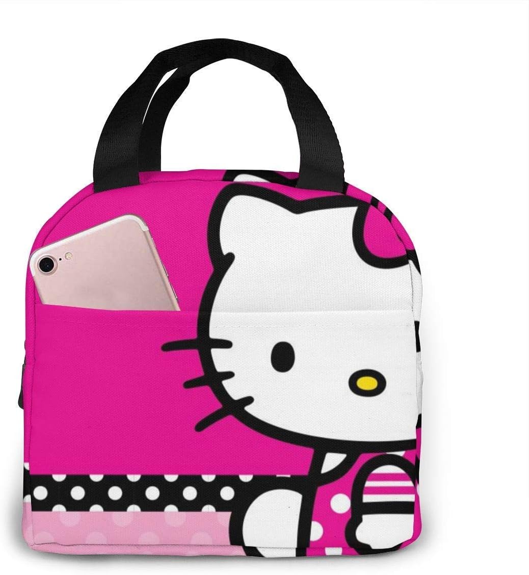 Lunch Bag Tote Hello Kitty Lunchbox Insulated Lunch Cooler Box Meal Prep Containers for Woman Man Kids