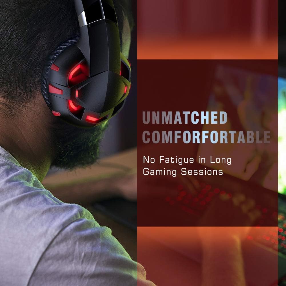 RUNMUS Gaming Headset Xbox One Headset with 7.1 Surround Sound, PS4 Headset with Noise Canceling Mic & LED Light, Compatible with PC, PS4, Xbox One Controller(Adapter Not Included): Computers & Accessories