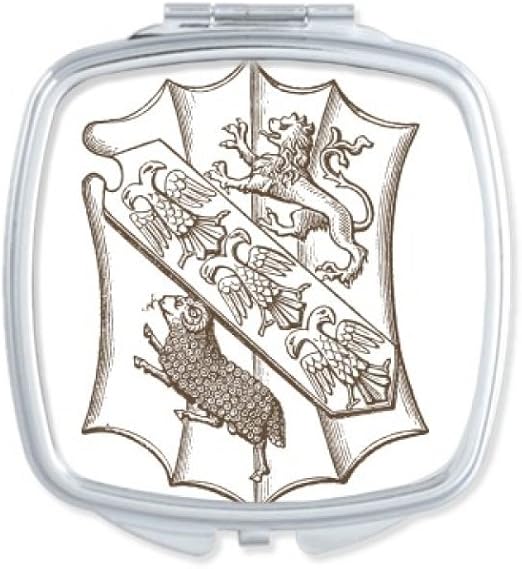 Amazon.com: Black White Baroque Art Shield Lion Bird Sheep Illustration  Pattern Square Compact Makeup Pocket Mirror Portable Cute Small Hand  Mirrors Gift: Home & Kitchen