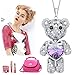 EleQueen Women's Silver-tone Love Heart Bear Pendant Necklace Adorned with Austrian Crystals, Valentine's Day/Mother's Day/Christmas Jewelry Gift for Wife/Mom