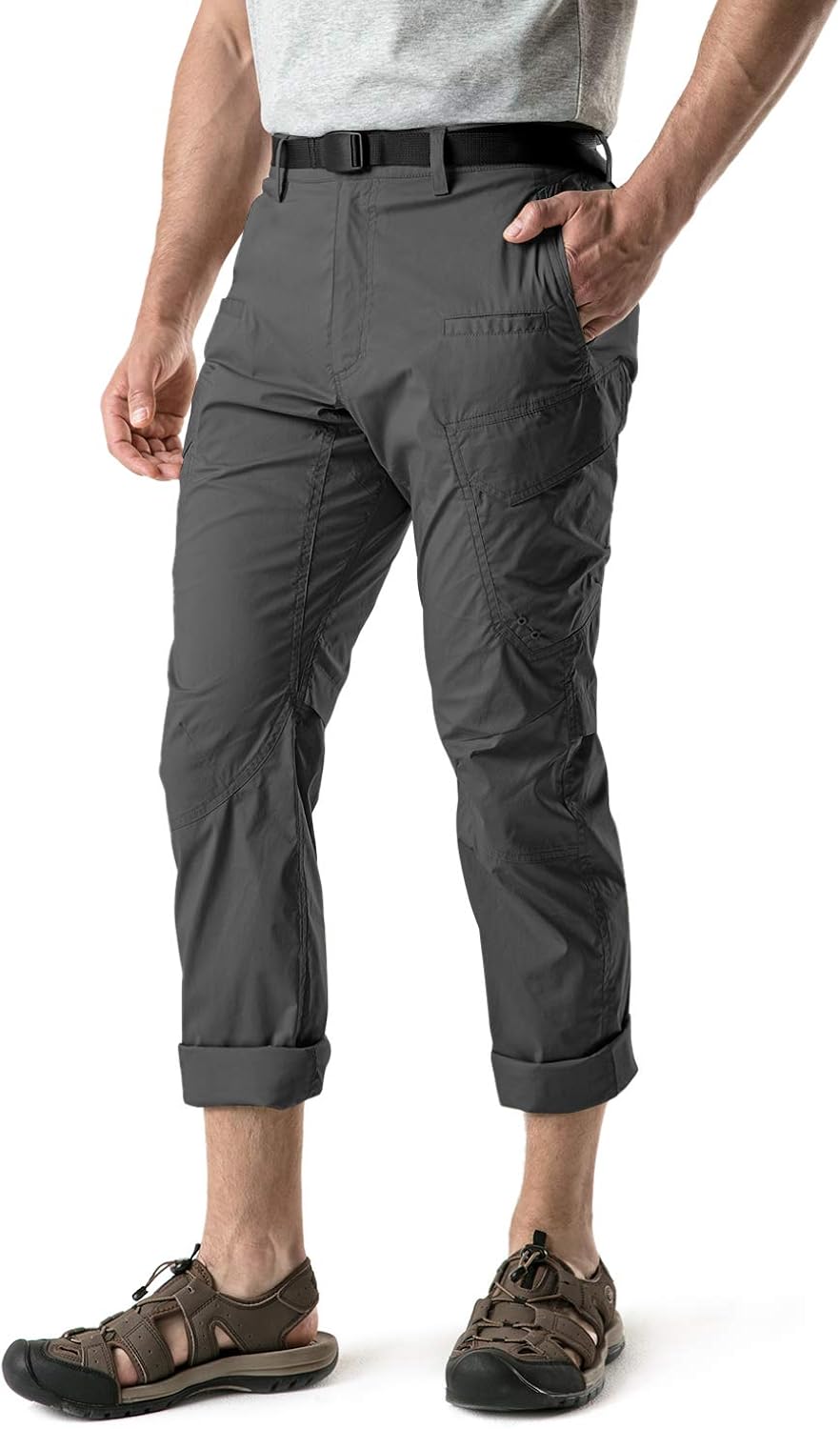 CQR Men's Hiking Pants, Water Repellent Outdoor Pants, Lightweight Stretch Cargo/Straight Work Pants, UPF 50+ Outdoor Apparel: Clothing