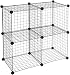 AmazonBasics 4 Cube Grid Wire Storage Shelves, Black primary