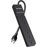 Belkin 6-Outlet Home/Office Surge Protector with Essential Power Filtration and 4-Foot Cord, 555 Joules (BE106000-04-BLK)
