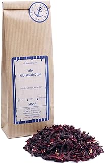 Bio Hibiskus 500g ganze getrocknete Hibiskusblüten - Früchtetee - wird auch als Karade Malve Roselle Flor de Jamaica bezeichnet
