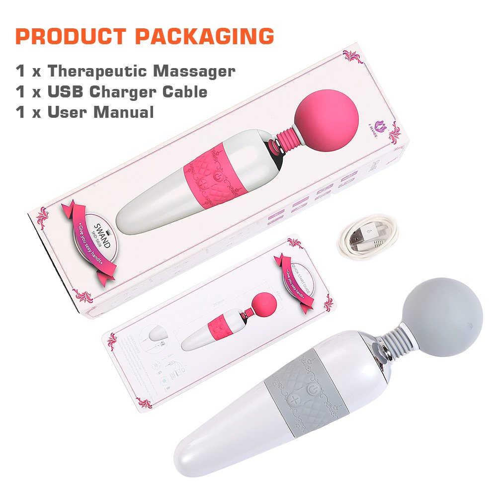 APRIL 14TH Magic Corded Curved Therapeutic Wand Massager | 10 Speeds | For Muscle Aches & Sports Recovery | Non-Rechargeable | Travel Friendly ,White