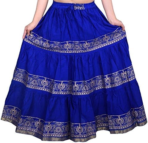 Decot Paradise Women's Cotton Skirt, Free Size (Blue, DL3121)