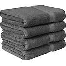 Utopia Towels Premium Bath Towel Set (Pack of 4, 27 x 54) 100% Ring-Spun Cotton Towels for Hotel and Spa, Maximum Softness and Highly Absorbent by (Grey)