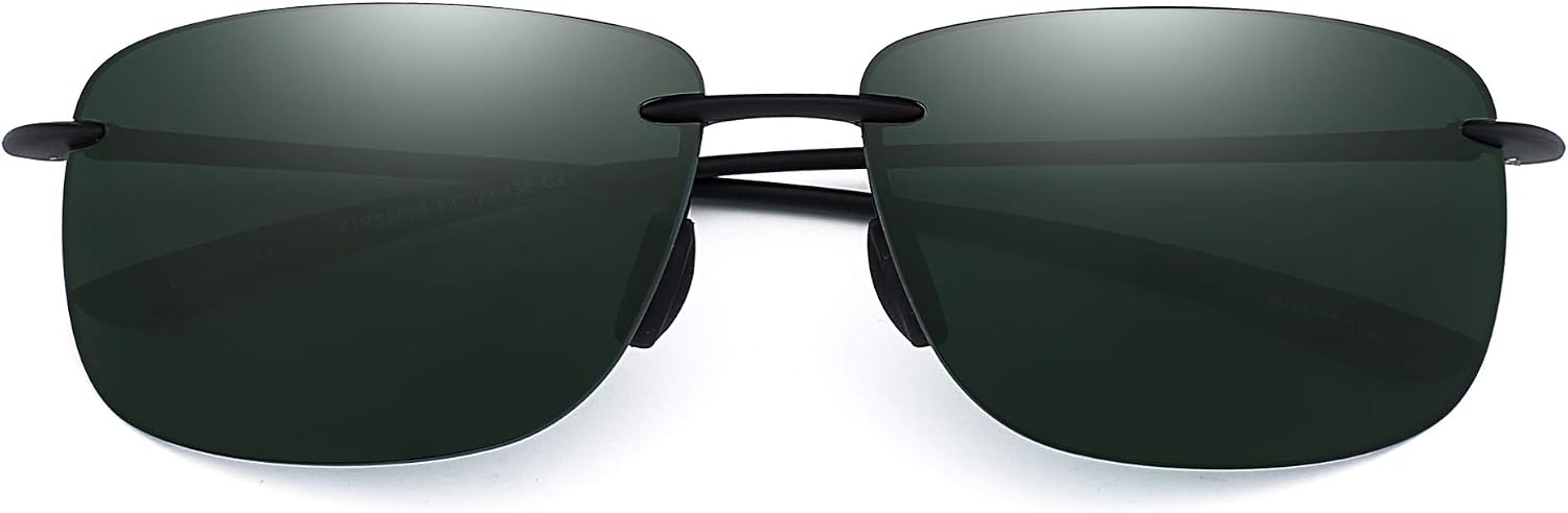 Sport Sunglasses for Men Women TR90 Rimless Unbreakable Frame for Running Fishing Baseball Driving Green - Image 5