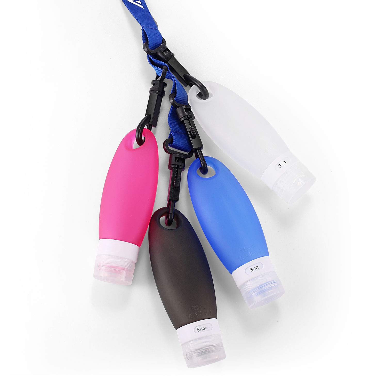 AusKit Travel Bottles TSA Approved Leak Proof, 3.3 OZ Leak Proof Travel Accessories Tube Sets, Refillable Silicone Travel Containers With Shower Lanyard for Shampoo Lotion Soap : Beauty