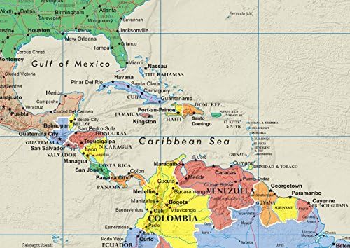 A1 World Wall Map Contemporary Elite Edition, Laminated, 92cm x 61cm by Swiftmaps - Image 3