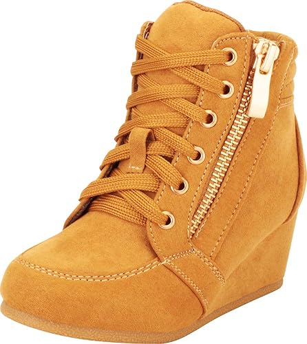 Amazon Com Cambridge Select Girls Lace Up Fashion Sneaker Wedge Toddler Little Kid Big Kid Sneakers