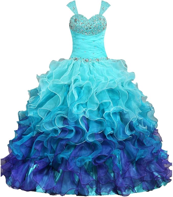 ANTS Women's Cap Sleeves Quinceanera Dress Ball Gown Prom Dresses 2017