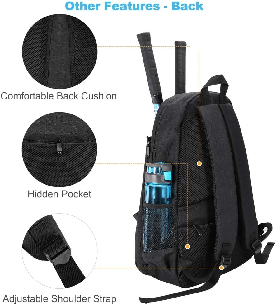 ProBagel Tennis Bag, Tennis Backpack for Women and Men with Upgraded Features to Hold 2 or 3 Tennis Rackets/Racquets, Waterproof Material, Multifunctional Sports Bag : Sports & Outdoors