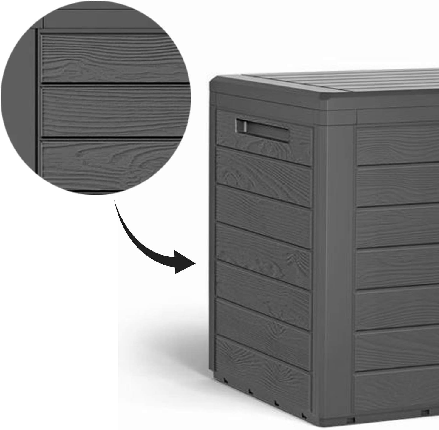 Möbel Gartenbox Aufbewahrungsbox WOODEBOX aus Kunststoff V ...