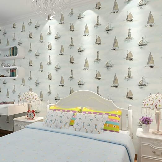 Hintergrundbild Tongtong Shop Tapete Kinderzimmer Madchen Jungen Schlafzimmer Vlies Cartoon Wall Paper Vertikale Streifen Mediterranean Fashion Wallcoverings Color 3 Amazon De Kuche Haushalt