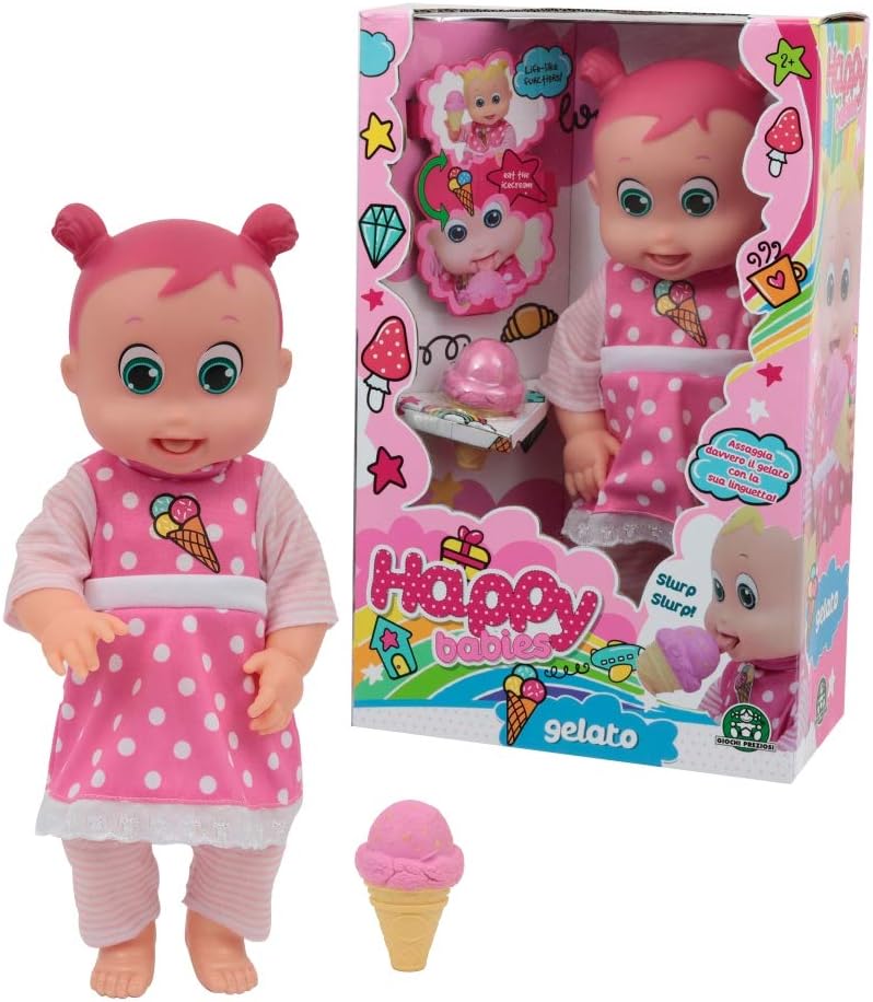 Giochi Preziosi HAY00100 Happy Babies Ice Cream Doll, Pink