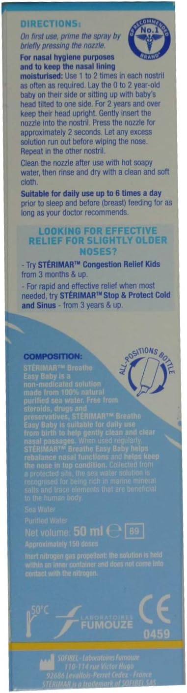 Sterimar 50ml Baby Nasal Hygiene Spray (2 x 50ml), Multicoloured, 50 ml (Pack of 2) - Image 4