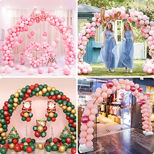 Balloon Arch Kit,9FT Tall & 10Ft Wide Adjustable Balloon Stand Set with Water Fillable Base,50Pcs Balloon Clips,Manual Pump Balloon Knotter-For Wedding Graduation and Birthday DIY Event Party Supplies Decorations