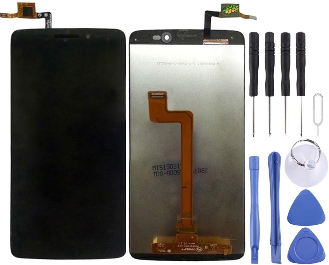 LCD Display Touch Screen Glass Panel Screen Toolkit Phones LCD Full Display Touch Screen and Digitizer Replacement Full Assembly for 5.5 inch Alcatel One Touch Idol 3 / 6045 + Full Repair Tools,Free T