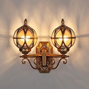 FGDSA 2-Licht Außenwandlaternen Daunenlicht Wasserdicht Außenrost Rost