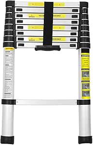 BMOT 2,6M Escalera telescópica de Aluminio Fuerte Estabilidad Escalera