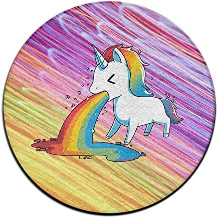 Yiot Rainbows Unicorn Design Ultra Soft Indoor Modern Area Rugs Fluffy Living Room Carpets Suitable For Children Bedroom Home Decor Nursery Rugs Diameter Size: (23.6/0.4) Inch