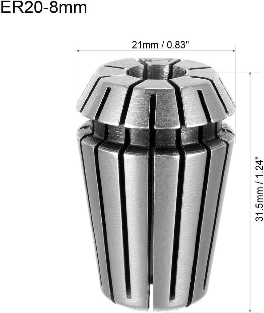 sourcing map ER20 8mm Spring Collet Chuck for CNC Engraving Machine Lathe Milling Tool - Image 3