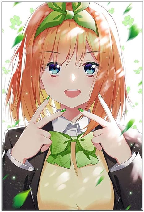 Amazon かわいいアニメの女の子中野四葉ポスターセクシーなアニメ画像寝室の装飾セクシーな女の子胸浴室の装飾キャンバス絵画インテリア家の壁アートパネルプリント50x75cmフレームレス アートフレーム ポスター オンライン通販