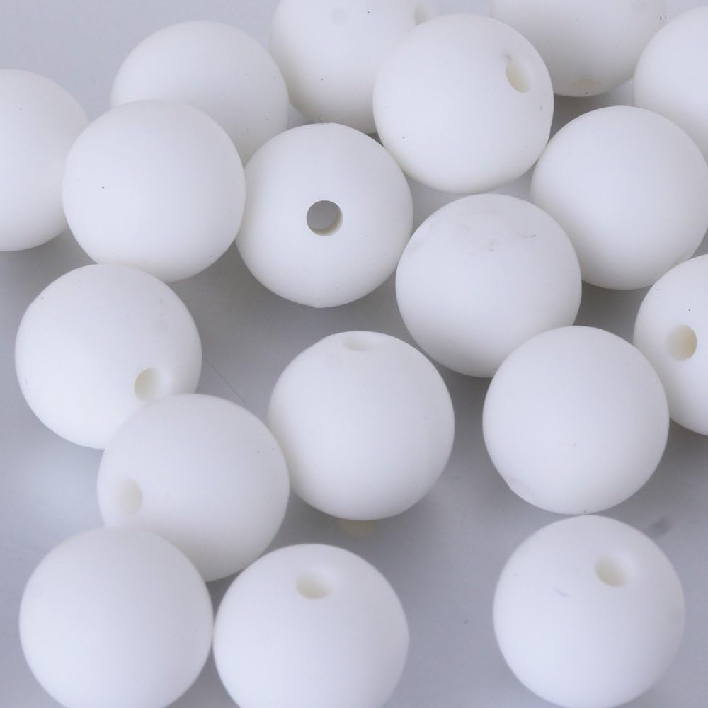 10mm Round Silicone Beads Silicone Teething Beads Silicone necklace Jewelry Accessories,Food grade silicone,sold 20pcs/lot,white