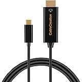 USB-C to HDMI, CableCreation 6 Feet Type C to HDMI 4K Cable, Thunderbolt 3 compatible, DP Alt Mode, Male to Male, for MacBook/ MacBook Pro/ iMac 2017/ Chromebook Pixel/ Yoga 910/ XPS 13, 1.8 M/Black