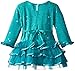 Youngland Girls' Sparkle Brushed Sweater Knit and Mesh Tiered Dress Set