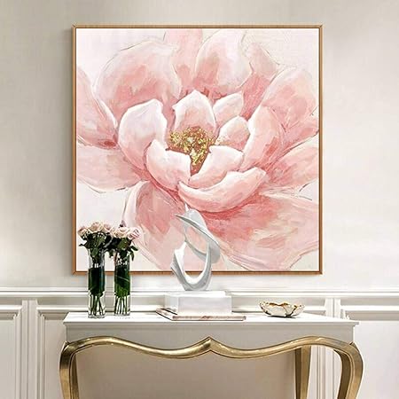 Olgemalde Auf Leinwand Handgemalt Abstrakte Botanischen Blume Schone Rosa Blume Modern Pop Art Gross Hand Bemalte Wand Kunst Bild Fur Zu Hause Wohnzimmer Einrichtung Des Restaurants 60 60 Cm Amazon Co Uk Kitchen Home