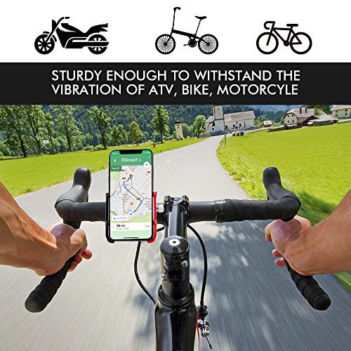 HOMEASY Universal Bike Phone Mount Motorcycle Handlebar Cellphone Bicycle Holder Adjustable, Fits iPhone X, XR, 8 | 8 Plus, 7 | 7 Plus, Galaxy S9, S8, Holds Phones from 3.5-7" Wideã€Fall Preventionã€‘