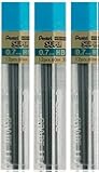 Pentel 0.7mm Size HB Shade Hardness Pencil Refill Replacement Spare Leads Hi Pollymer Super For Automatic & Mechanical Pencils (Pack Of 3 Tubes - 36 Pieces)