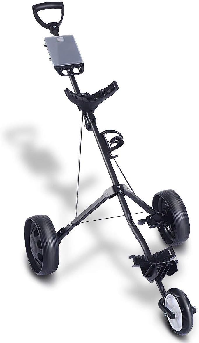 EnjoyShop Folding Pull Push Golf Cart 3 Wheel Trolley New Outdoor Foldable