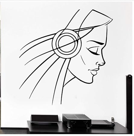 Calcomanías Auriculares Chica Adolescente Sexy Música Cool ...