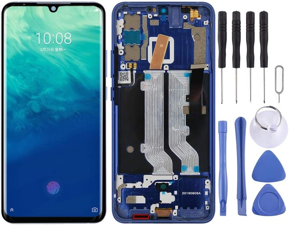 HUIFANGBU AMOLED Material LCD Screen and Digitizer Full Assembly with Frame for ZTE Axon 10 Pro (4G Version) (Blue) (Color : Blue)
