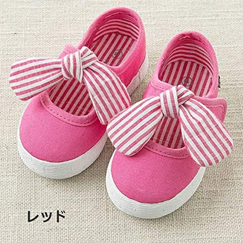 子供服 女の子 シューズ ズック靴 キャンバス ゴム底 リボン ...