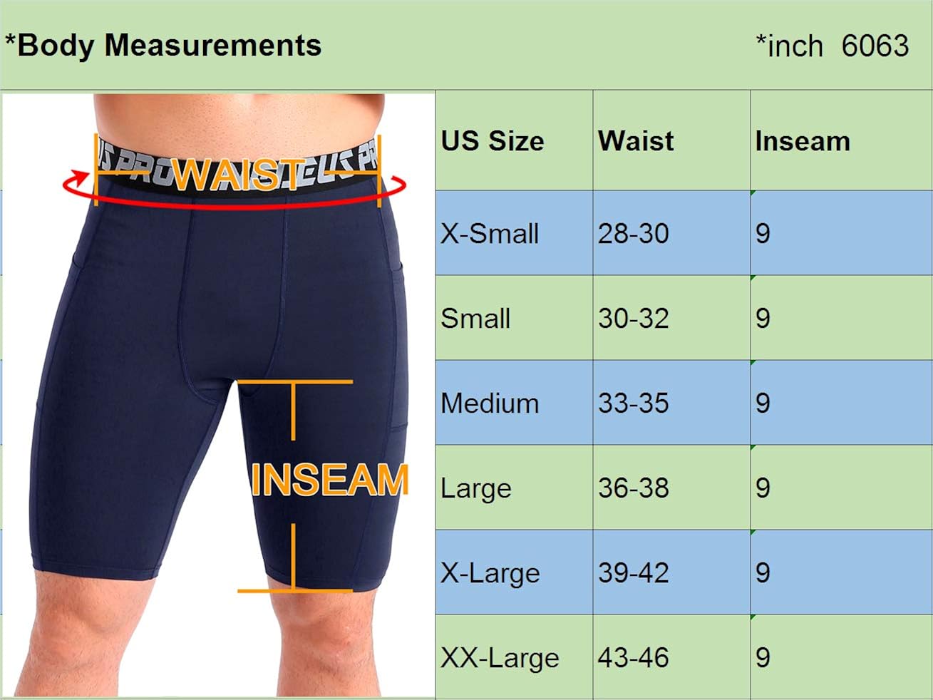 Neleus Men's 3 Pack Compression Short with Pocket: Clothing