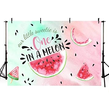 Amazon Com Mehofoto Sweet Summer Watermelon Themed Girl First Birthday Photo Studio Background Pink Green 1st One In A Melon Birthday Fruit Party Decorations Banner Photography Backdrops For Dessert Table 7x5ft Beauty