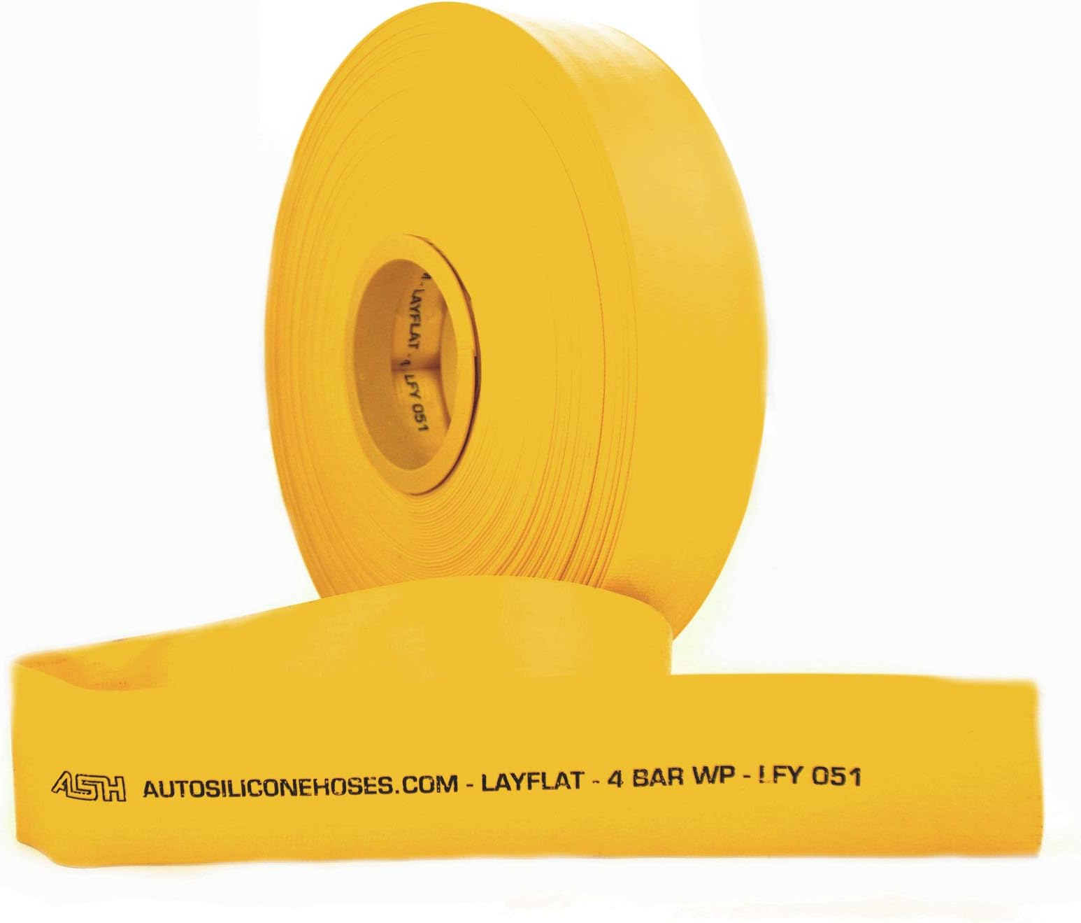 AutoSiliconeHoses.com 38mm ID Yellow 10 Metre Layflat Pipes PVC Water Hose Discharge Pump Lay Flat
