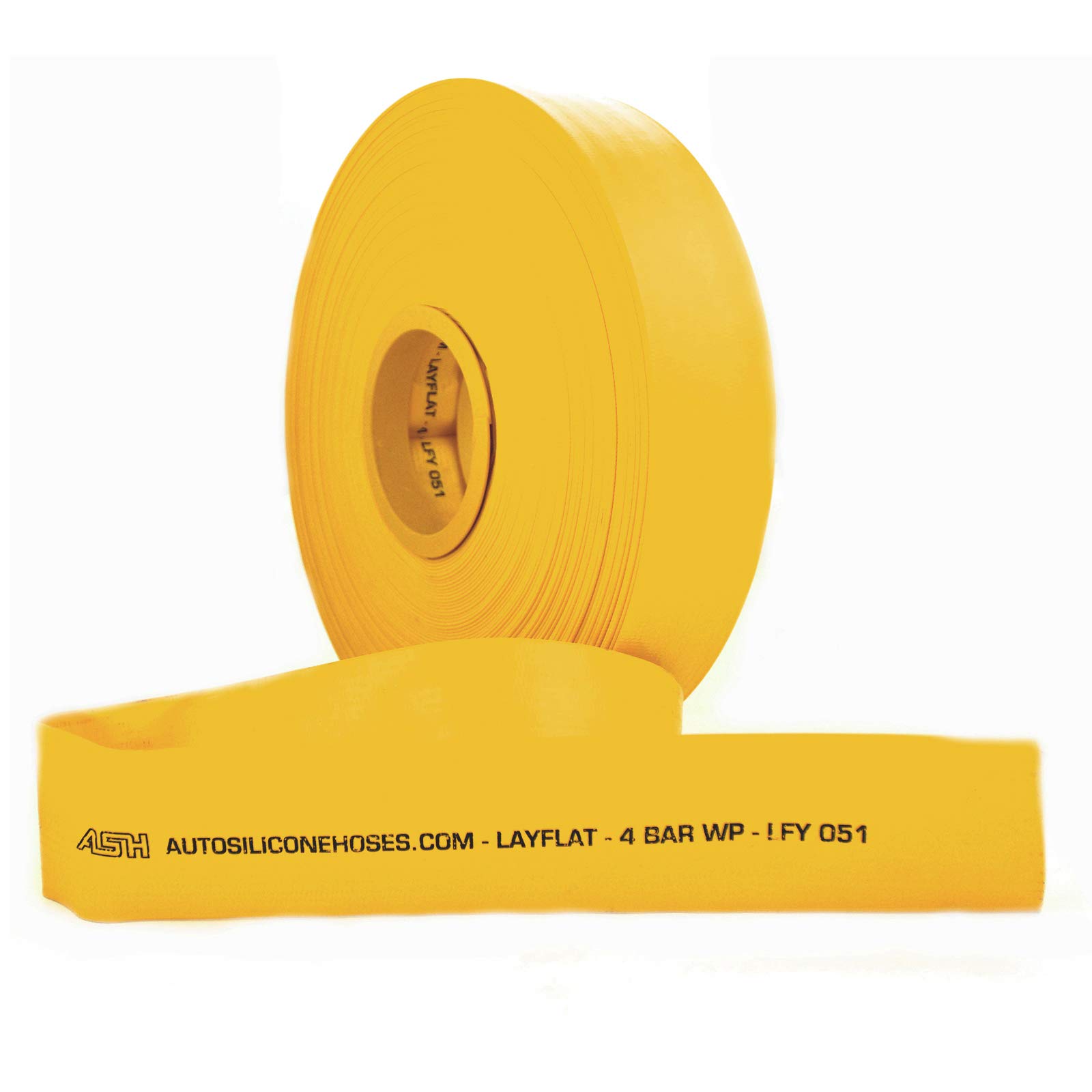 AutoSiliconeHoses.com 38mm ID Yellow 10 Metre Layflat Pipes PVC Water Hose Discharge Pump Lay Flat