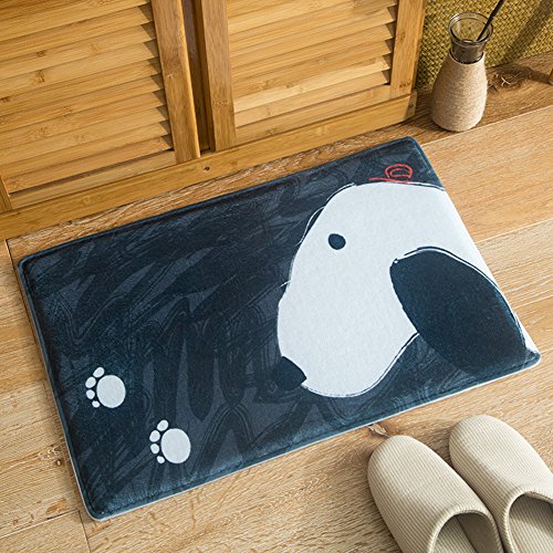 Cartoon Abstract Animal Flannel Toilet Mat Area Rugs Floor Doormat Absorbent Mats Bathroom Rugs Bedroom Living Room Kitchen Carpet Non-slip Pad