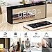 Abuzhen Bluetooth Wireless Speaker with Dual Alarm Clock, Digital FM Radio, 3.5mm Aux Line-in TF Card Play, Thermometer, Large Mirror LED Dimmable Display for Hotel,Home,Office,Bedroom,Travel