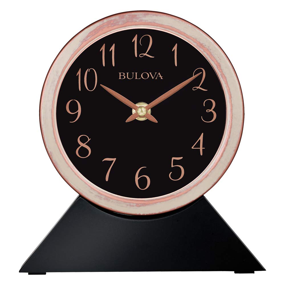 BulovaBulova B5404 Port Jeff Clock, Aged Copper Finish, Black Base