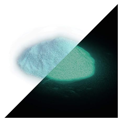 lumentics Nachleuchtender Glitzer Blau 50g - Im Dunkeln leuchtender Glitter zum Basteln für Farbe, Harz, Lack, Kunst, Fingern