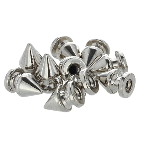Cikuso 10x Kupfer 8 * 12mm Silber Killernieten Spitz Nieten Punk Ziernieten Schraubnieten