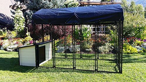 Value K9 Condo 4' X 8' Dog Run/Kennel with K9 Cabin Dog House Combination-Basic