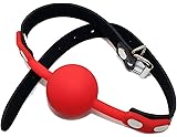 amzcoin Open Breathable Soft Silicone Mouth Ball Toy for Role Play Game (Red)