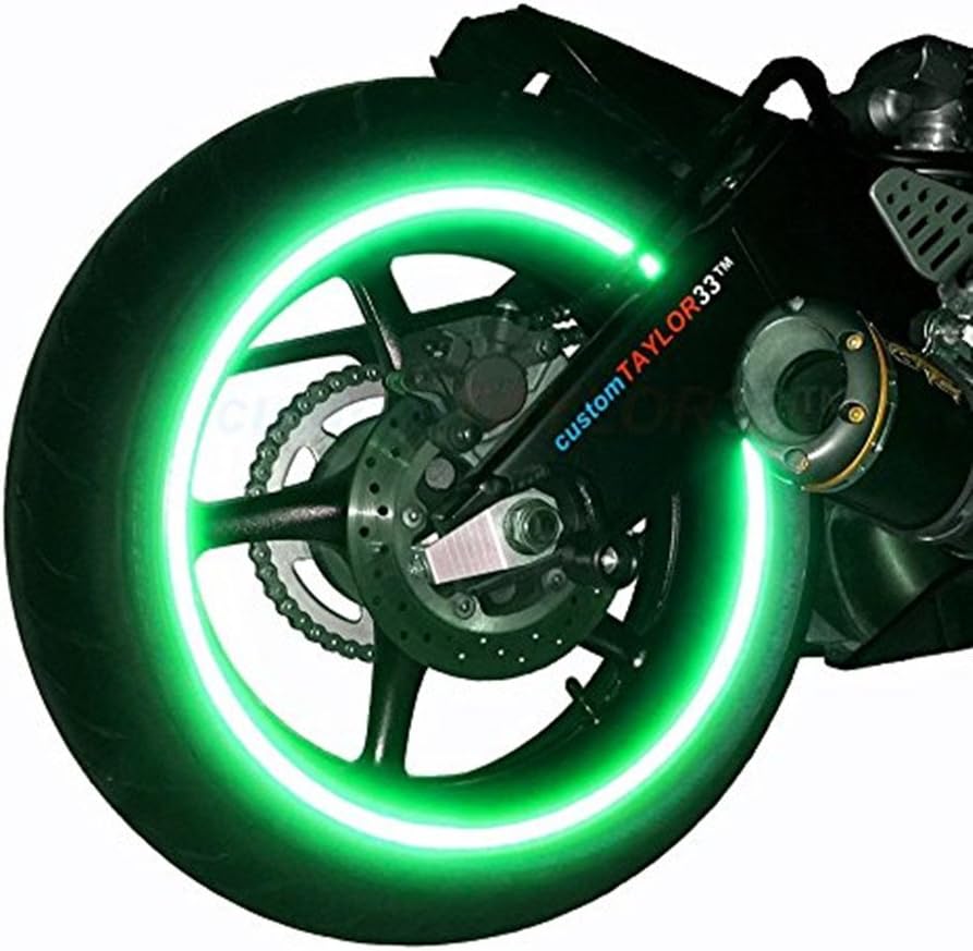 INSFIRE Universal Car Motorcycle Scooter Wheel Safety Rim Stripe Reflective Decal Sticker Tire Tape for Yamaha Honda KTM Suzuki Kawasaki Aprilia